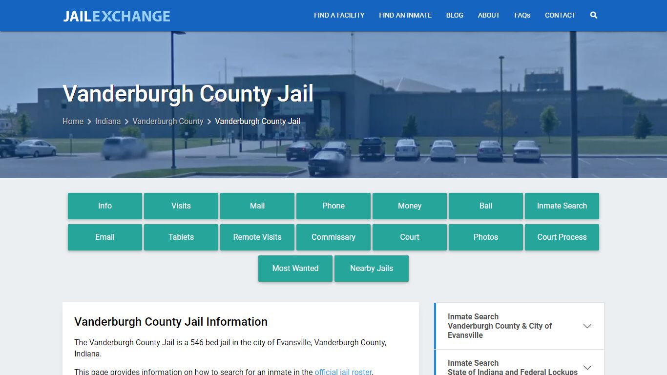 Vanderburgh County Jail, IN Inmate Search, Information